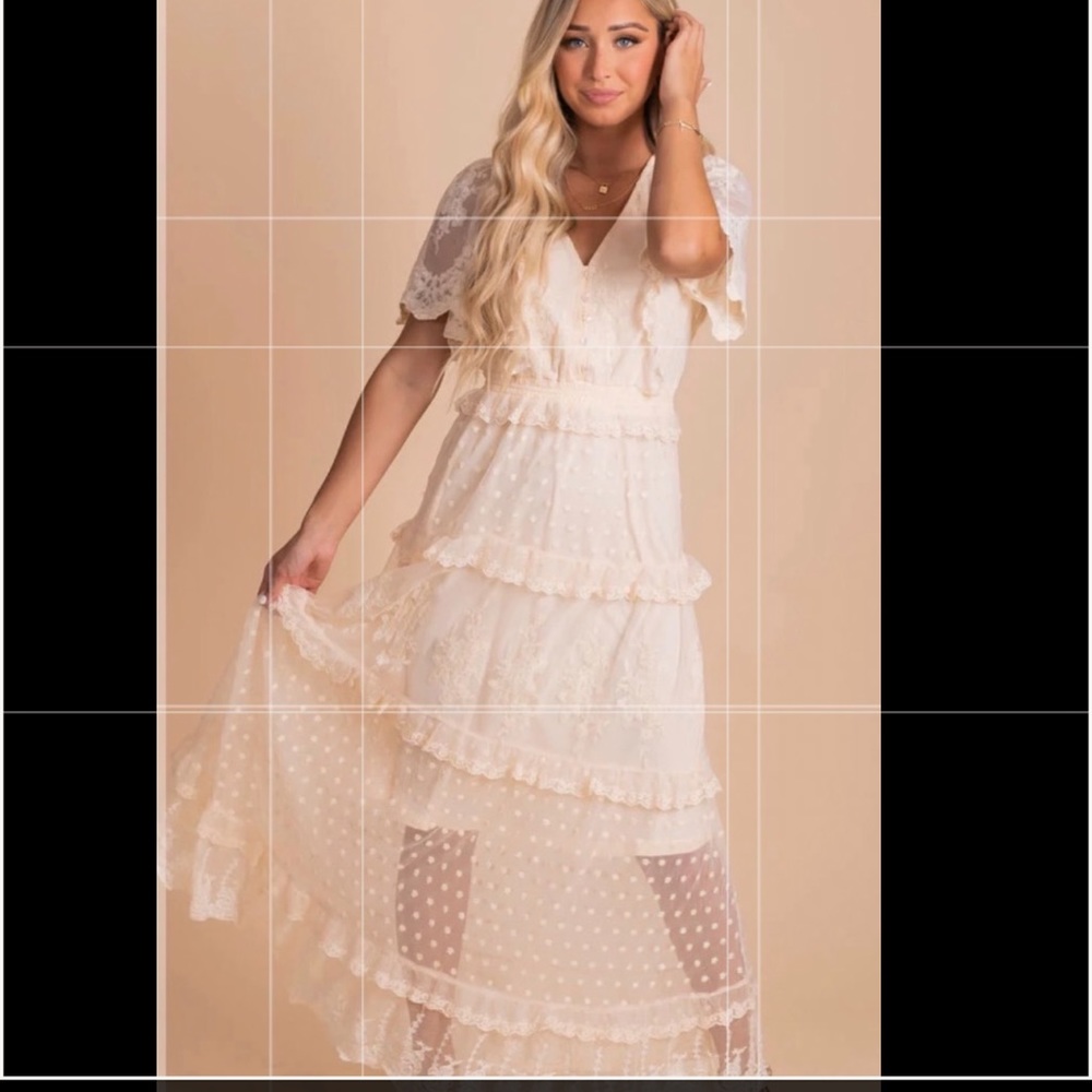 Light My Fire Cream Lace Maxi Dress. Brand New never warn!
